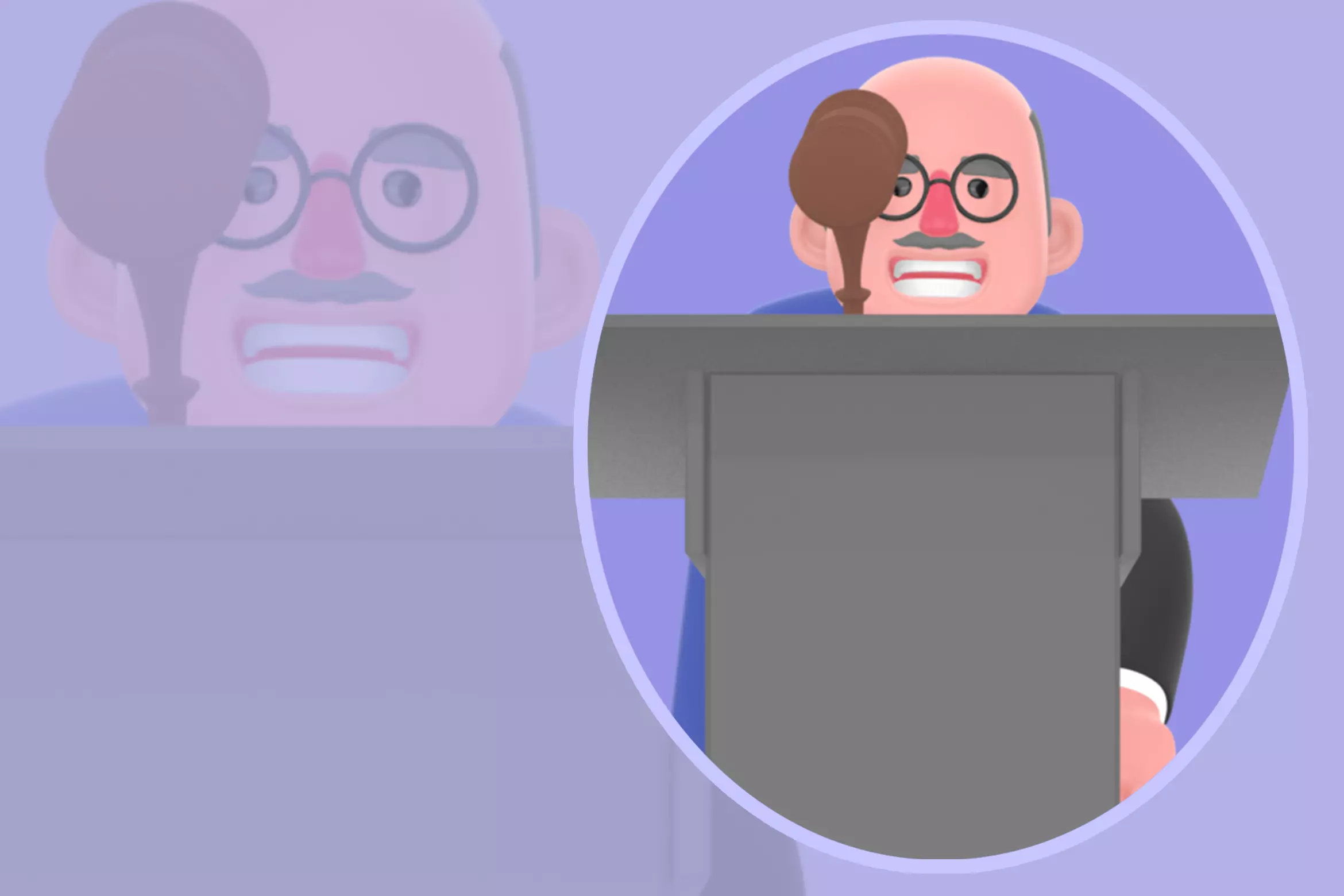 Stylized 3D Male Judge Closing Court - Cartoon Character 3D model