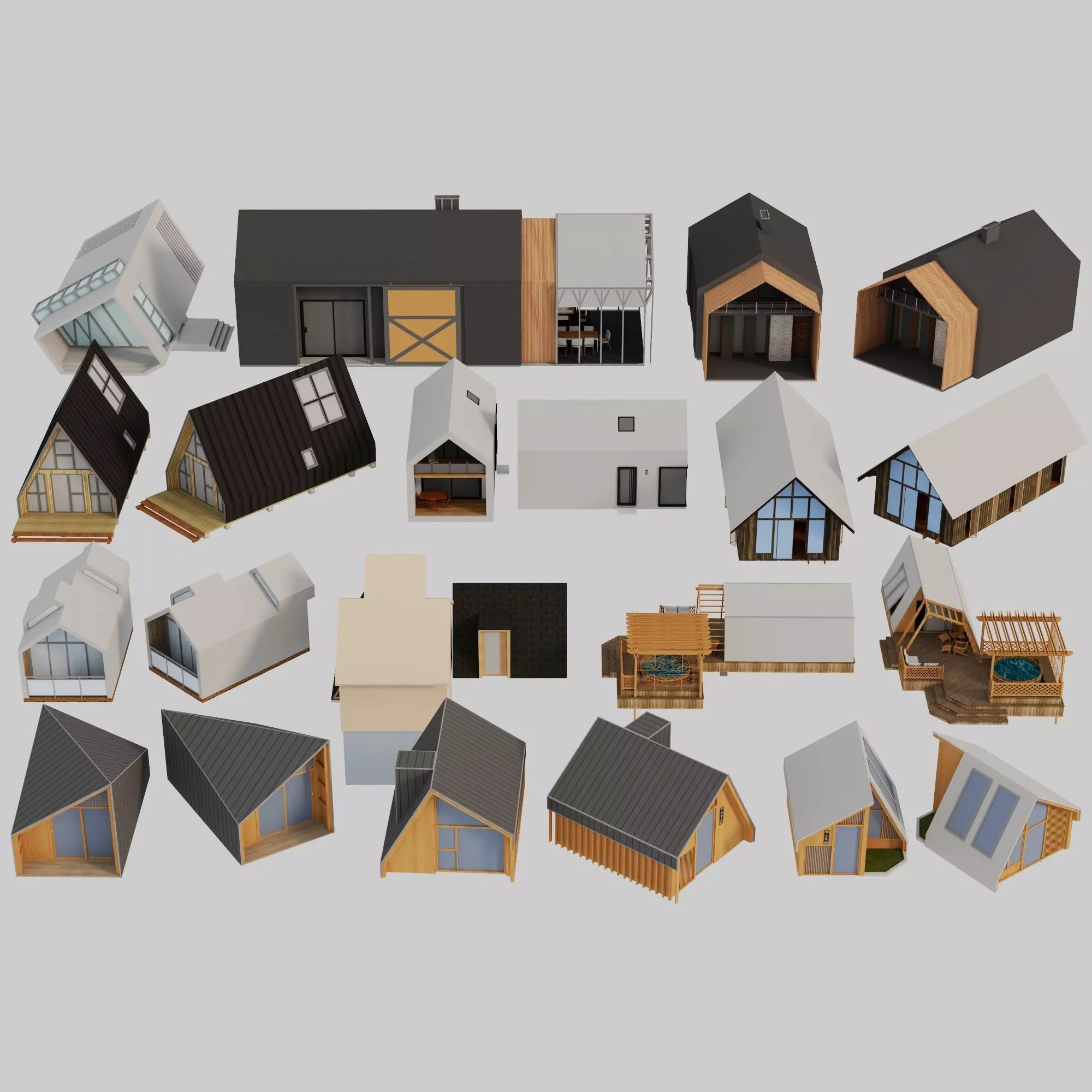 log cabin designs Low-poly 3D model