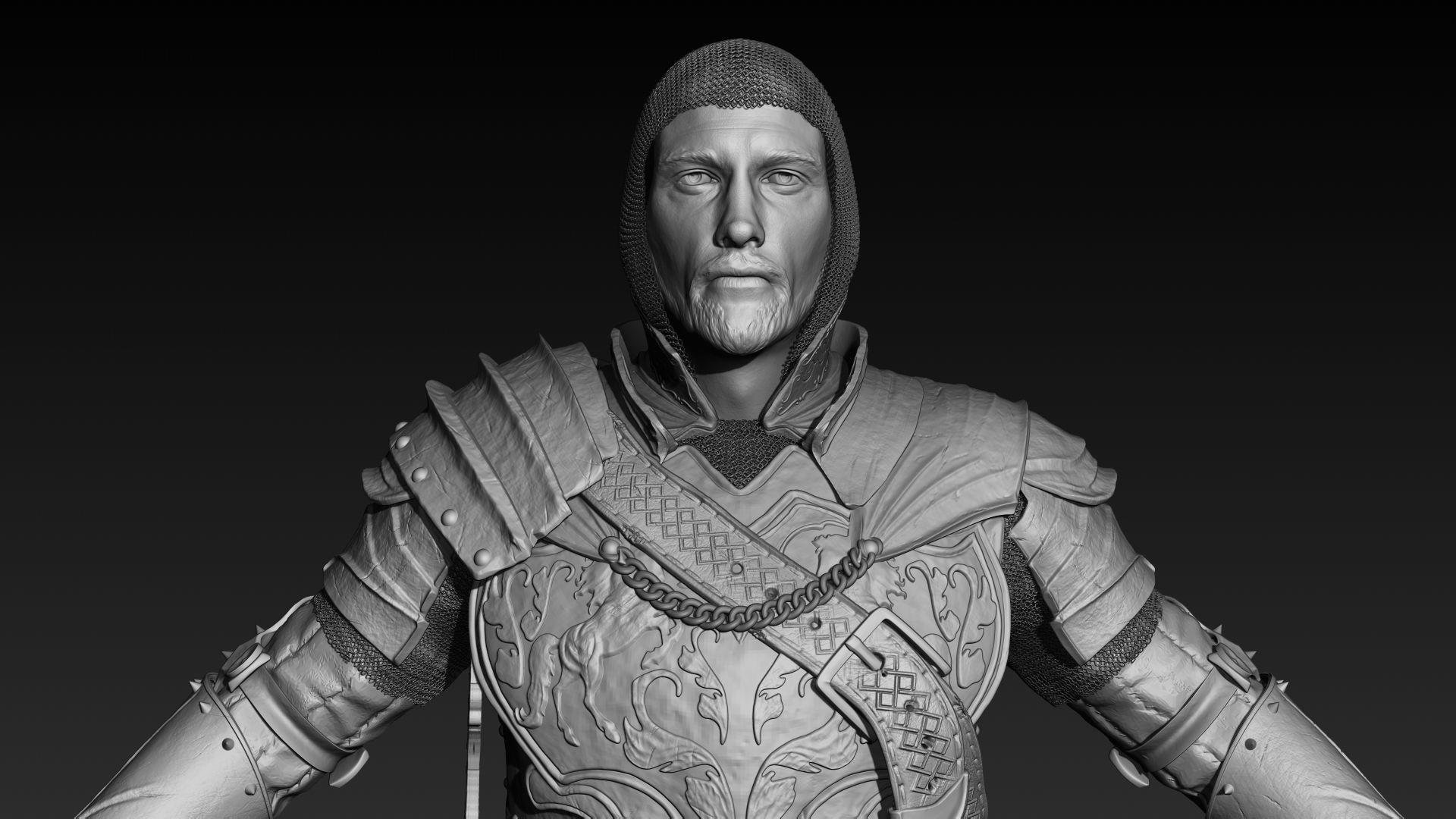 Knight Zbrush 3D model_7