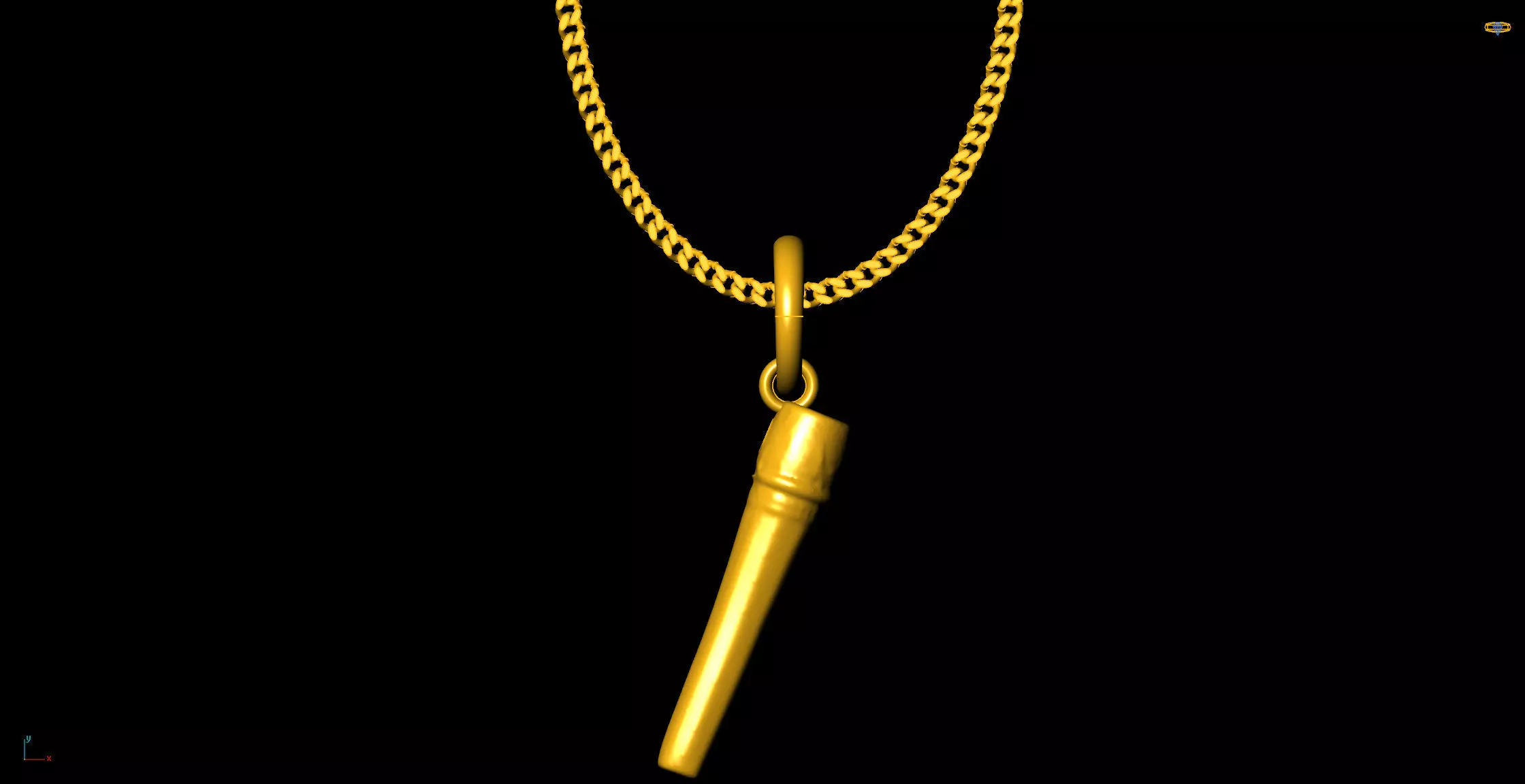 Microphone pendant charms - one inch pendant 3D print model