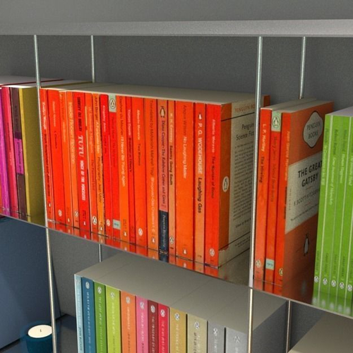 paperbacks 1 stack of orange books Low-poly 3D model