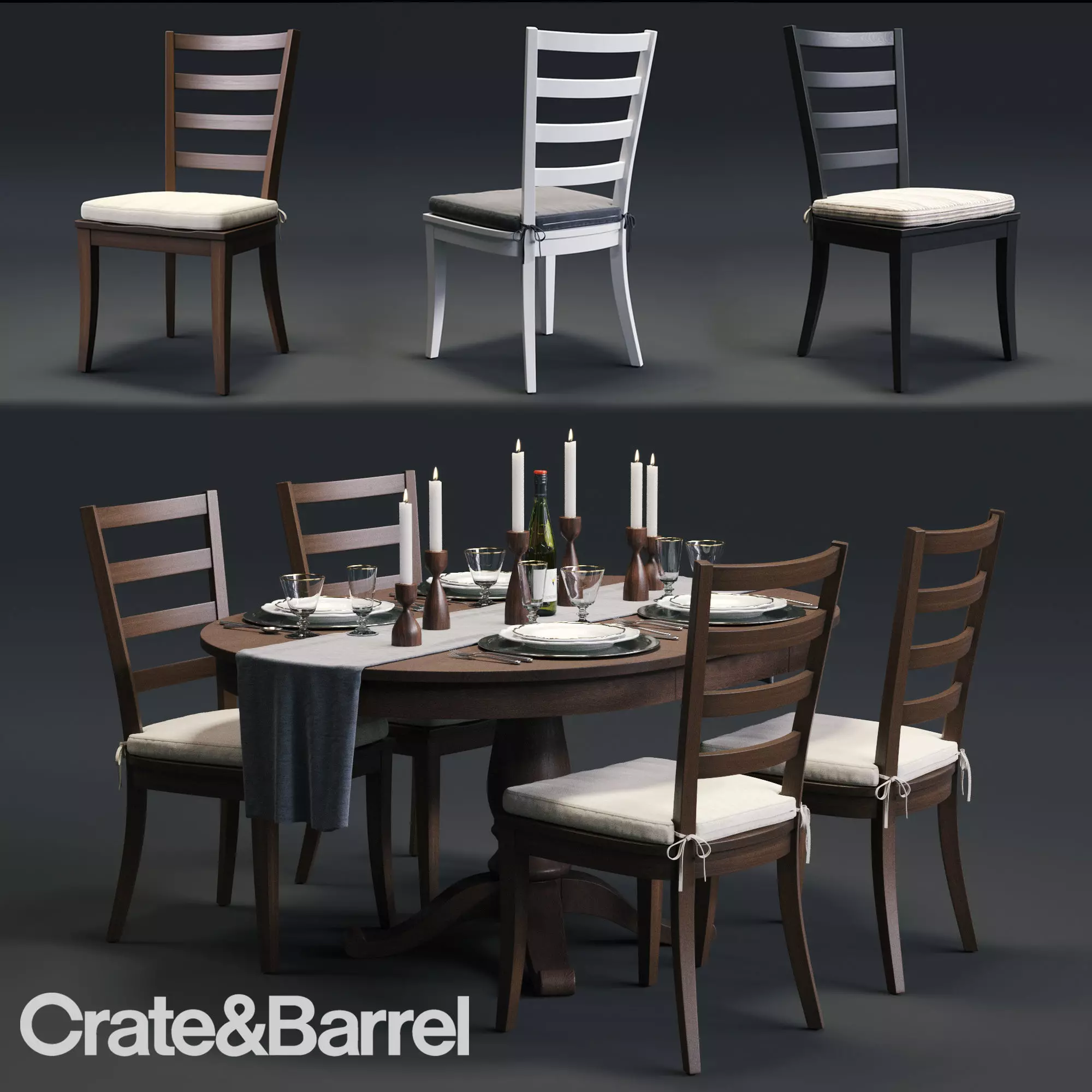 Harper Chair and Avalon Table  3D model_0