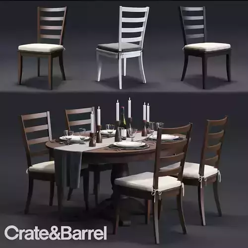 Harper Chair and Avalon Table  3D model
