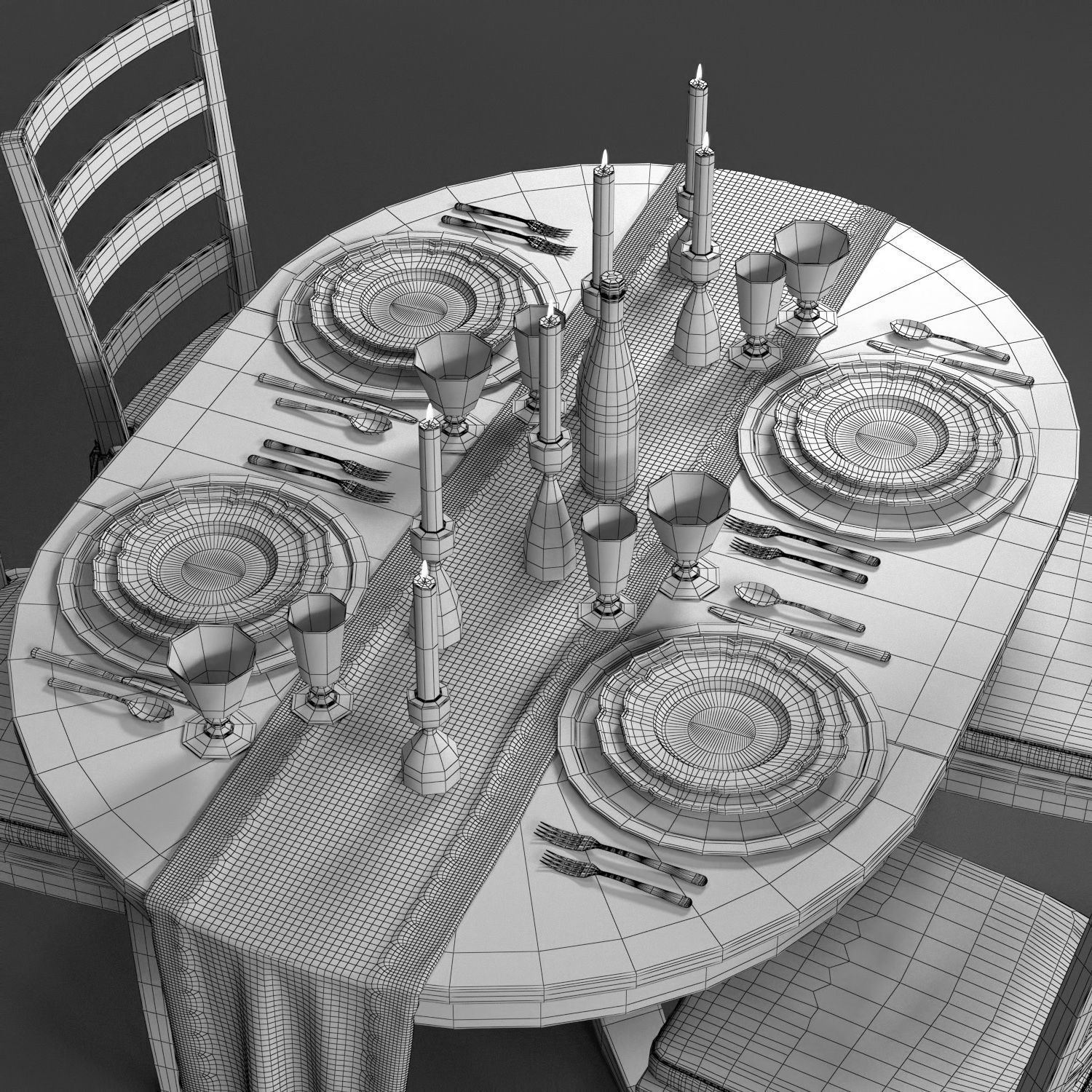 Harper Chair and Avalon Table  3D model_9