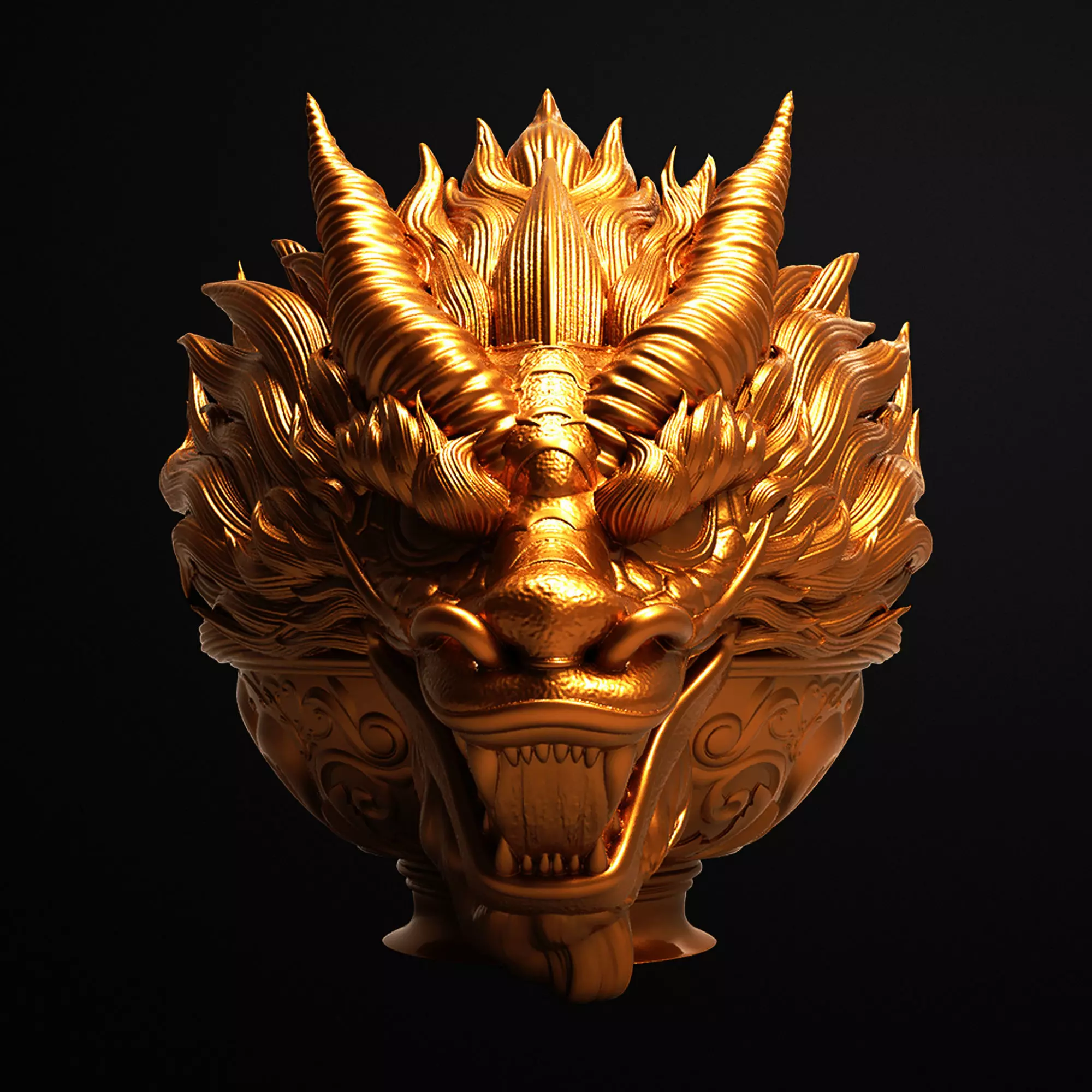 Dragon Elegance Vase 3D Printable STL File 3D print model