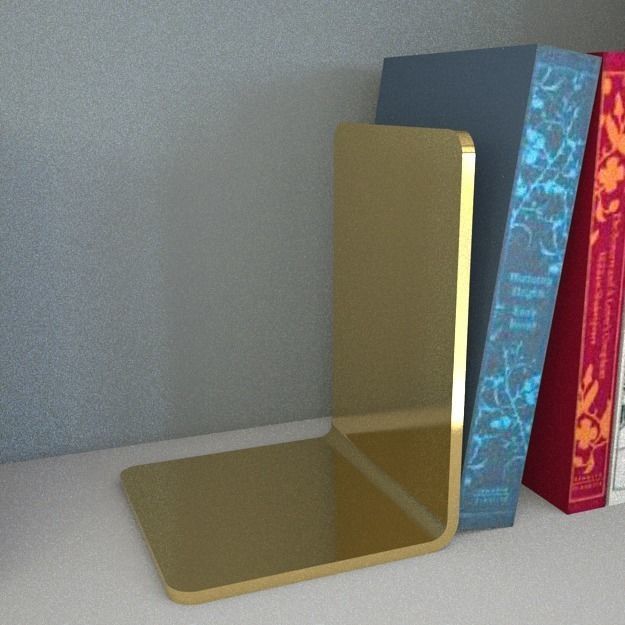 gold bookends Low-poly 3D model_1