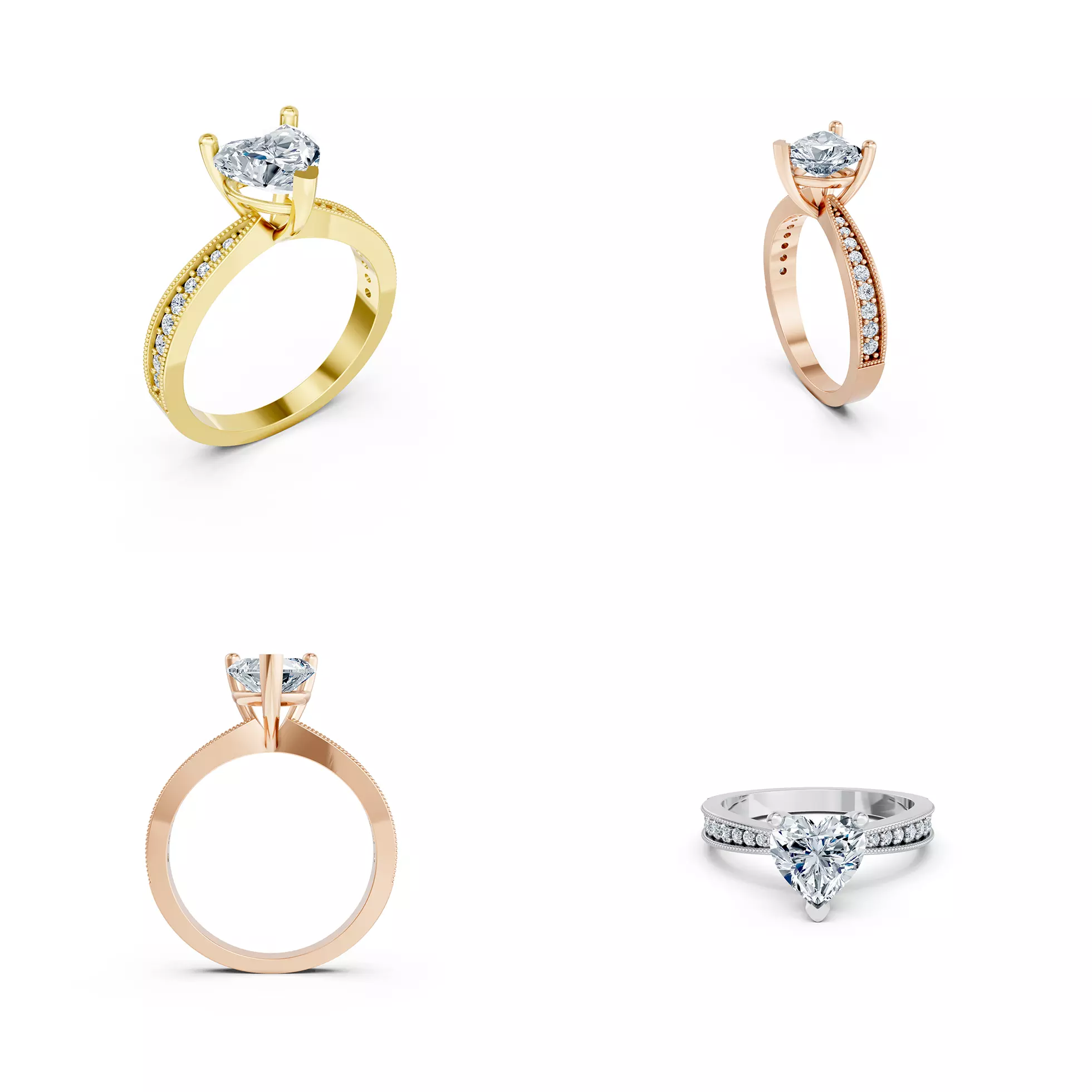 Pear Cut Diamond Solitaire Ring CAD Jewellery Design 3DM File 3D print model
