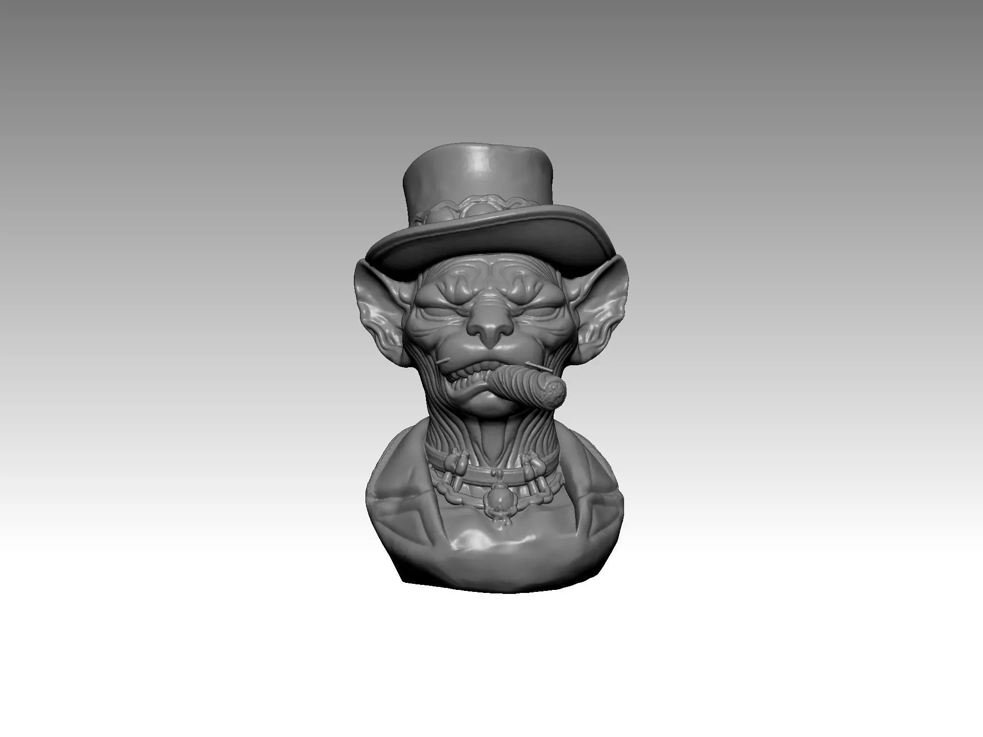 Cat Statue Head 3D print model