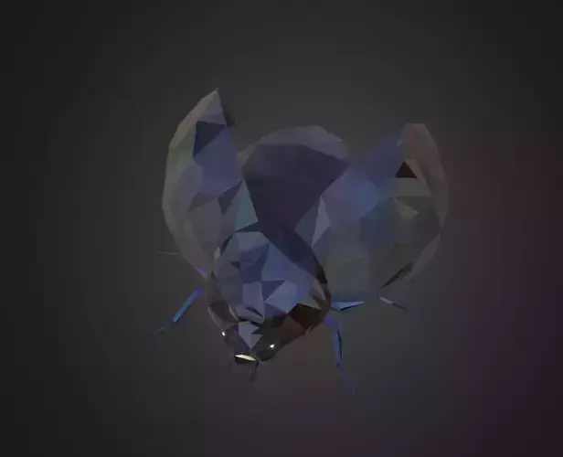 Bug Ladybug Black Low Polygon Art Insect Low-poly 3D model
