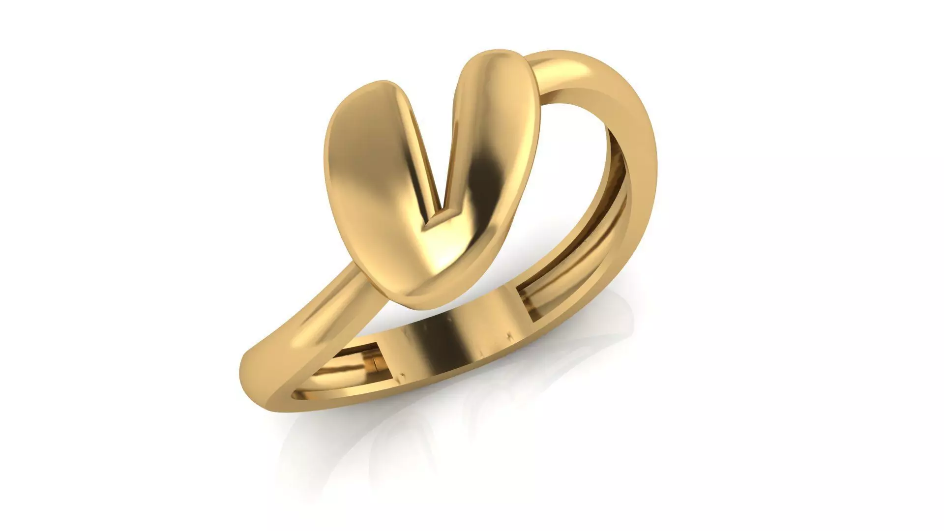 V alphabet bypass shell hallow ring 3D print model