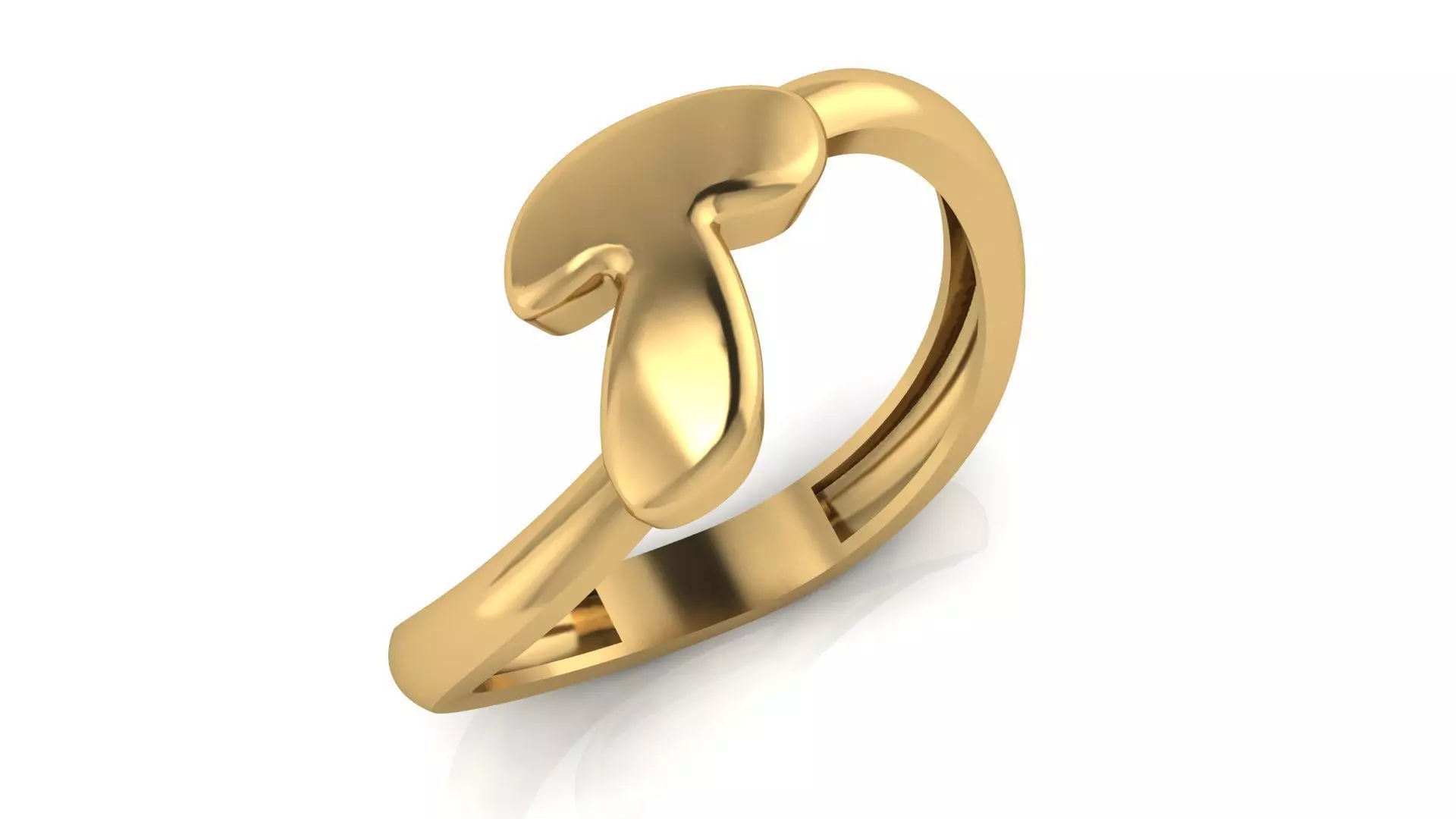 T alphabet bypass shell hallow ring 3D print model