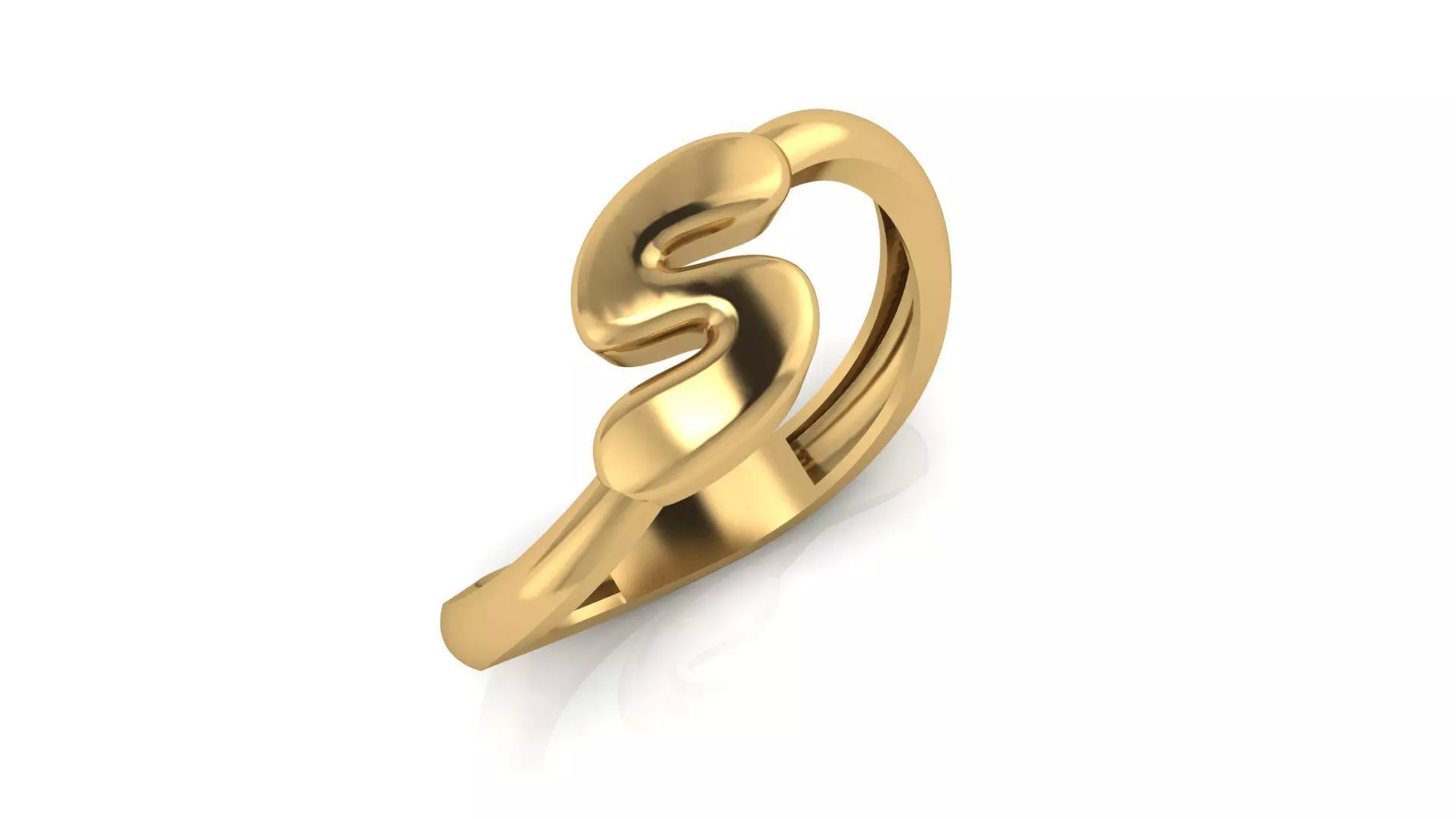 S alphabet bypass shell hallow ring 3D print model
