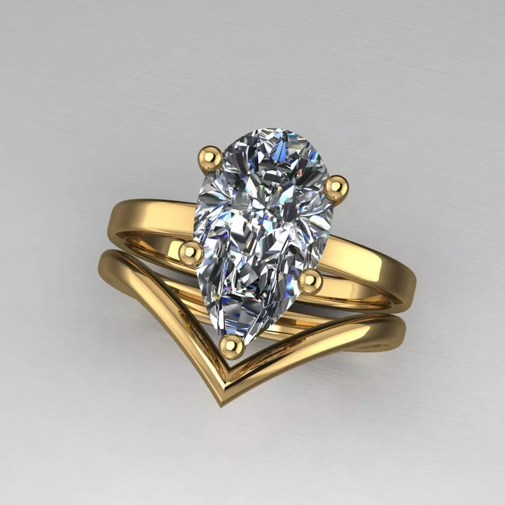 3 CT pear Wedding Bridal Set 3D print model