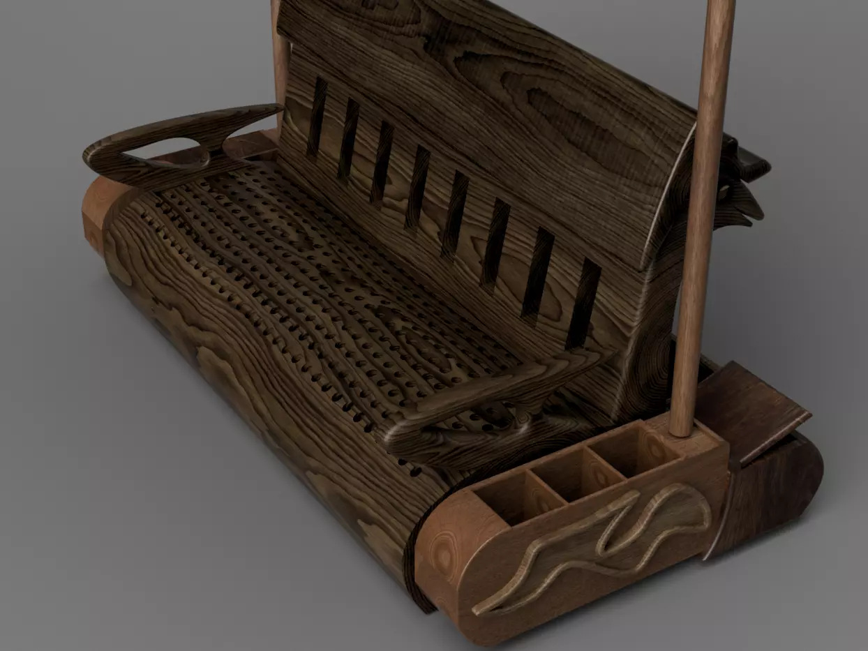 Modern Wooden Park Bench Contemporary Outdoor Bench 3D Model 3D model