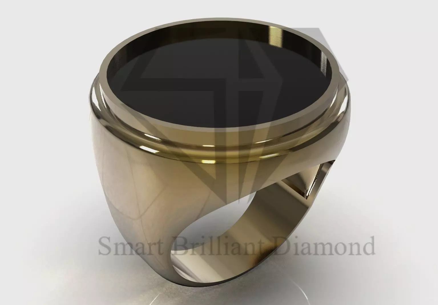 Men gemstone ready to cast gold ring model mr0333 3D print model