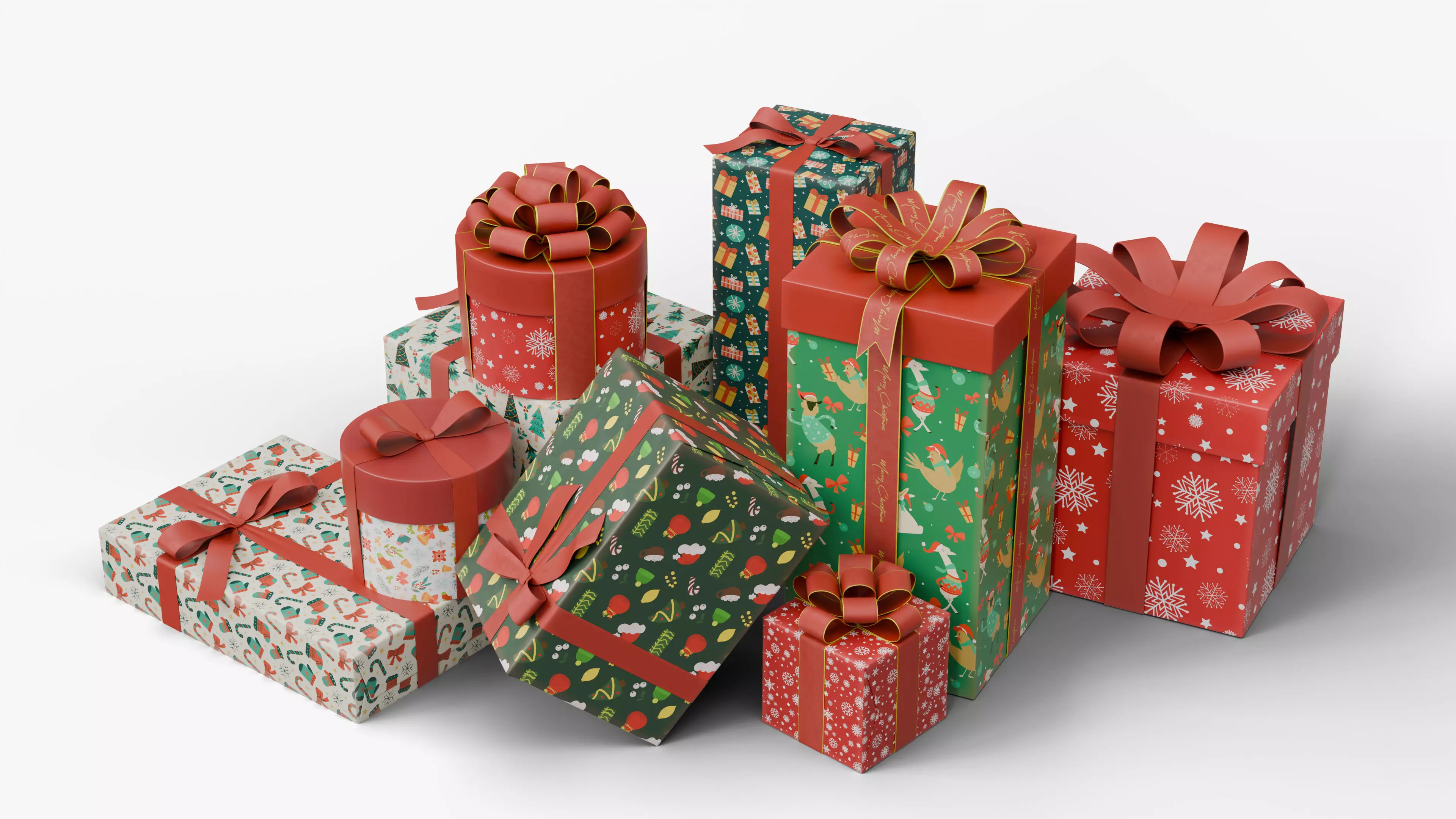 Christmas Gift Box Collection 01 Low-poly 3D model