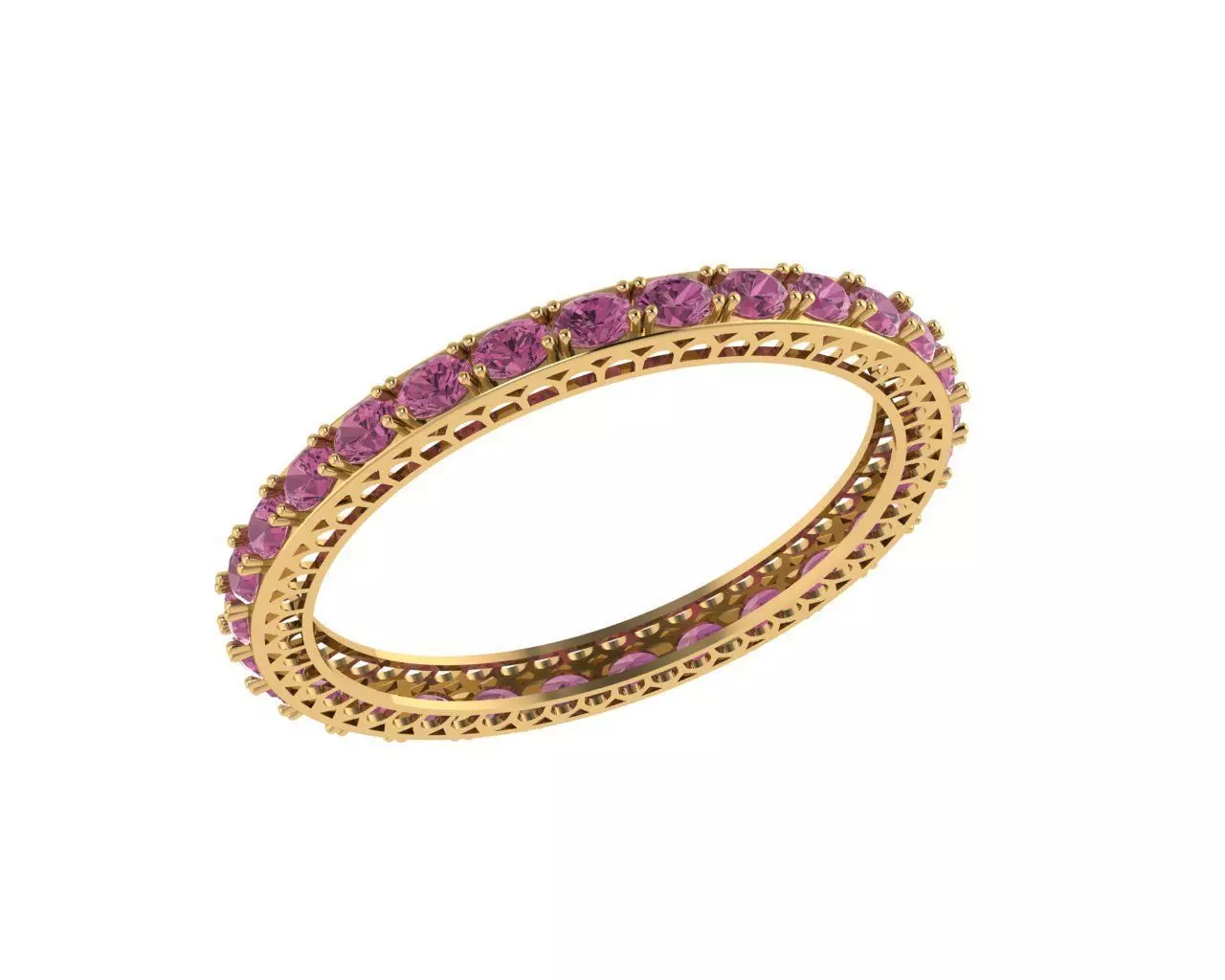 Pink Sapphire Wedding Bracelets 3D print model