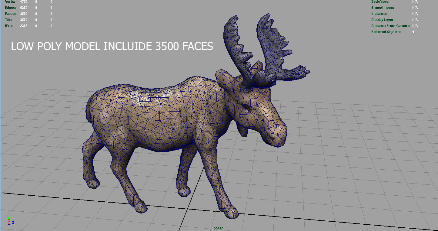 CHRISTMAS ELK Low-poly 3D model_10