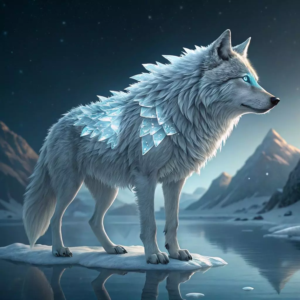Ice Wolf 3d Model Low-poly 3D model