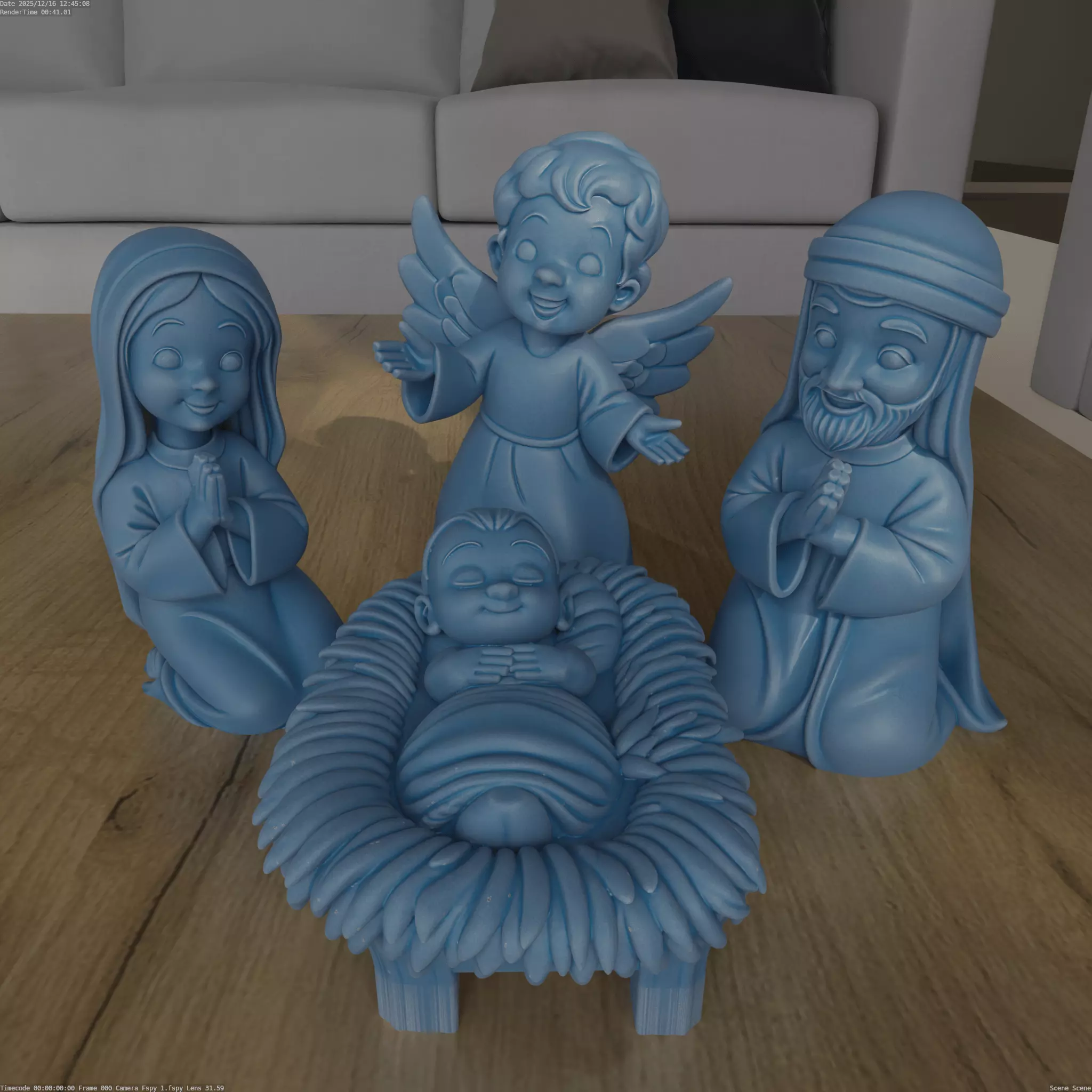 Nativity Scene STL Set Jesus Mary Joseph Angel 3D print model