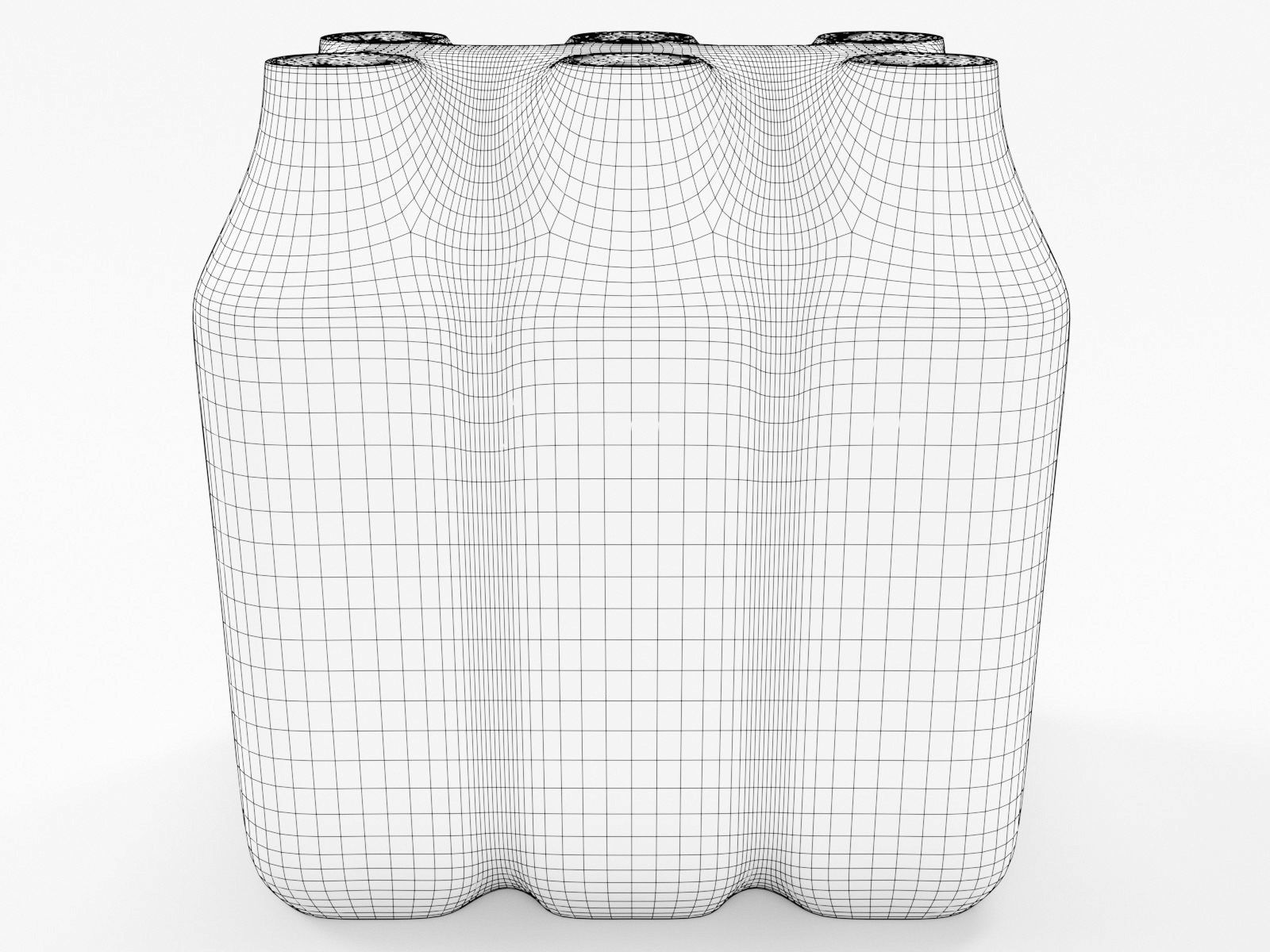 6 Pack shrinkwrapped water bottles 3D model_3