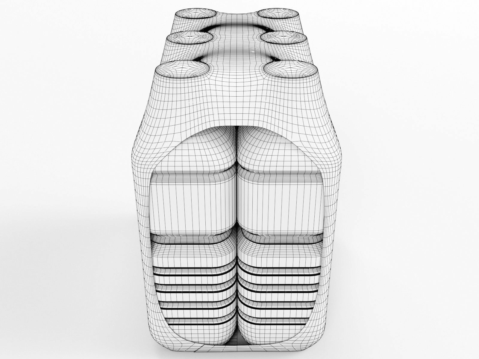 6 Pack shrinkwrapped water bottles 3D model_5