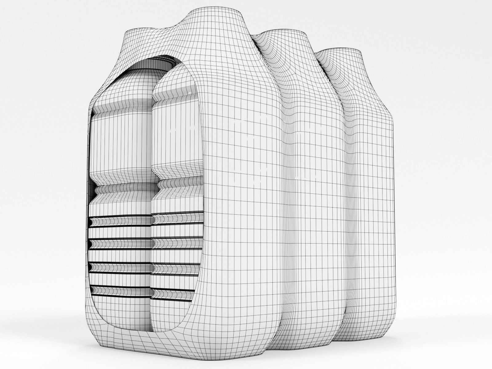 6 Pack shrinkwrapped water bottles 3D model_9