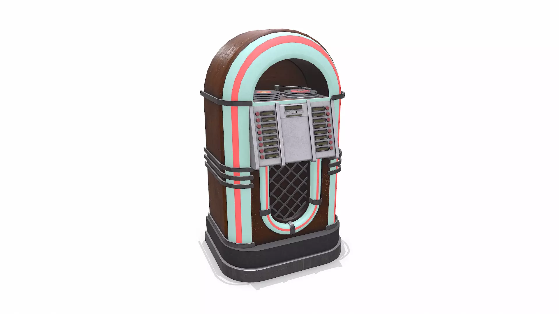 Vintage Jukebox Music Playing Device Low-poly PBR Low-poly 3D model