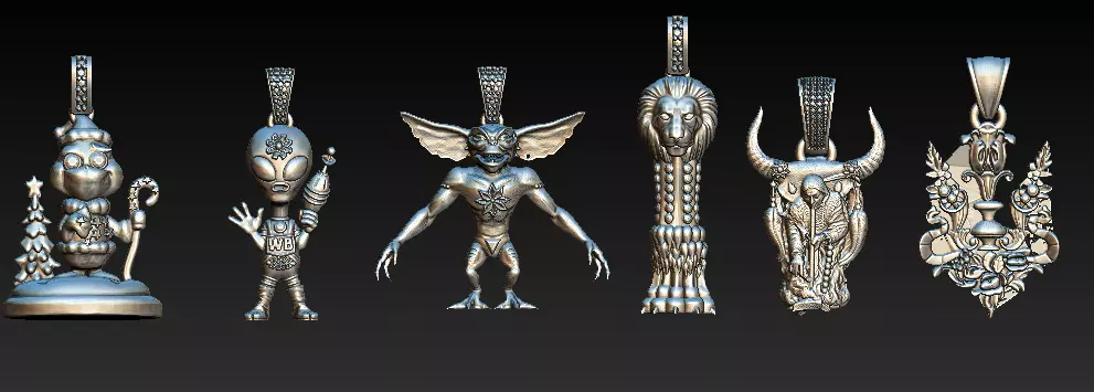 Mythical Character Pendant Collection 3D Printable Jewelry Set 3D print model