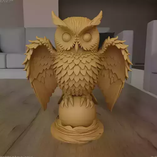 Majestic Owl Statue STL File for 3D Printing Home Decor