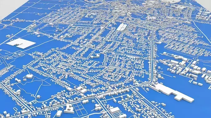 Cityscape Papenburg Germany  3D model 7