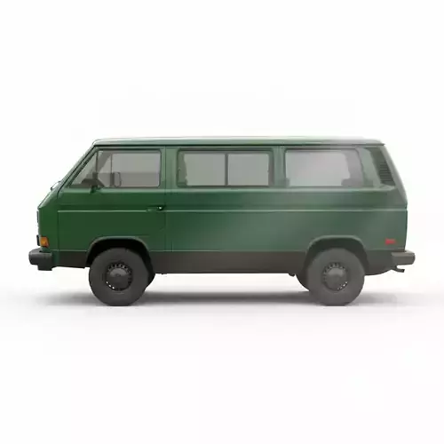 Classic 1980s Utility Van Volkswagen T3 Low-poly 3D model 3