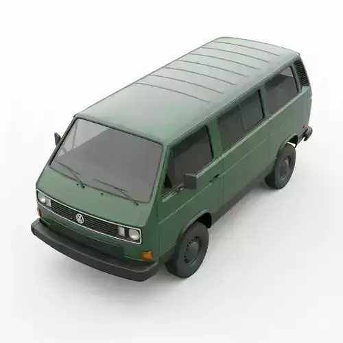 Classic 1980s Utility Van Volkswagen T3 Low-poly 3D model 5