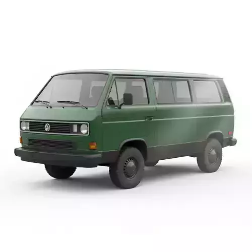 Classic 1980s Utility Van Volkswagen T3 Low-poly 3D model 7