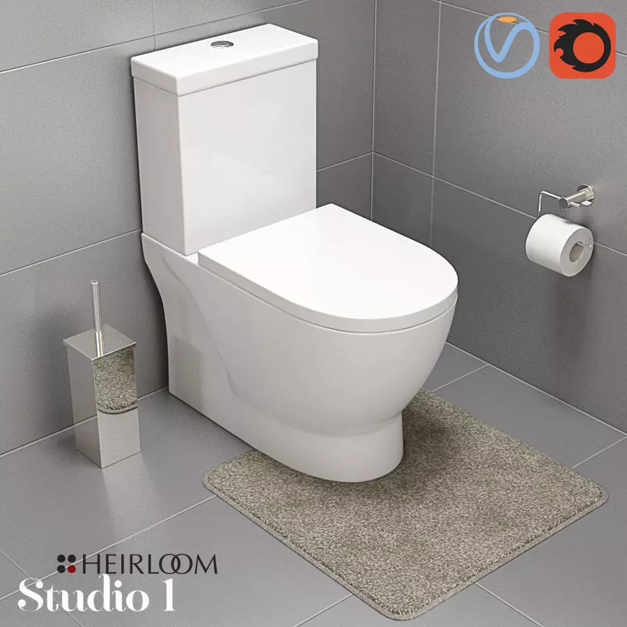 Studio 1 Wall Faced Toilet Suite 3D model