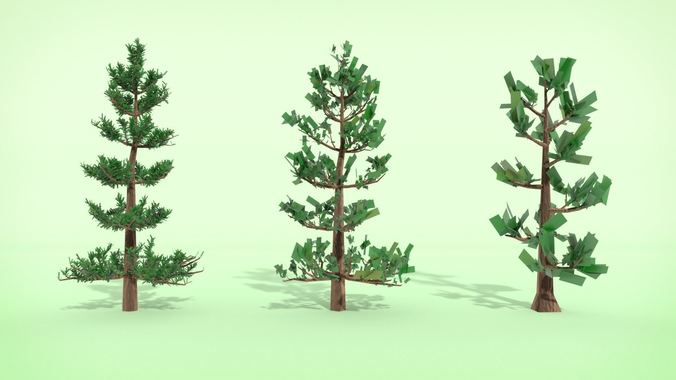 Conifer Tree LOD Pack Low-poly 3D model