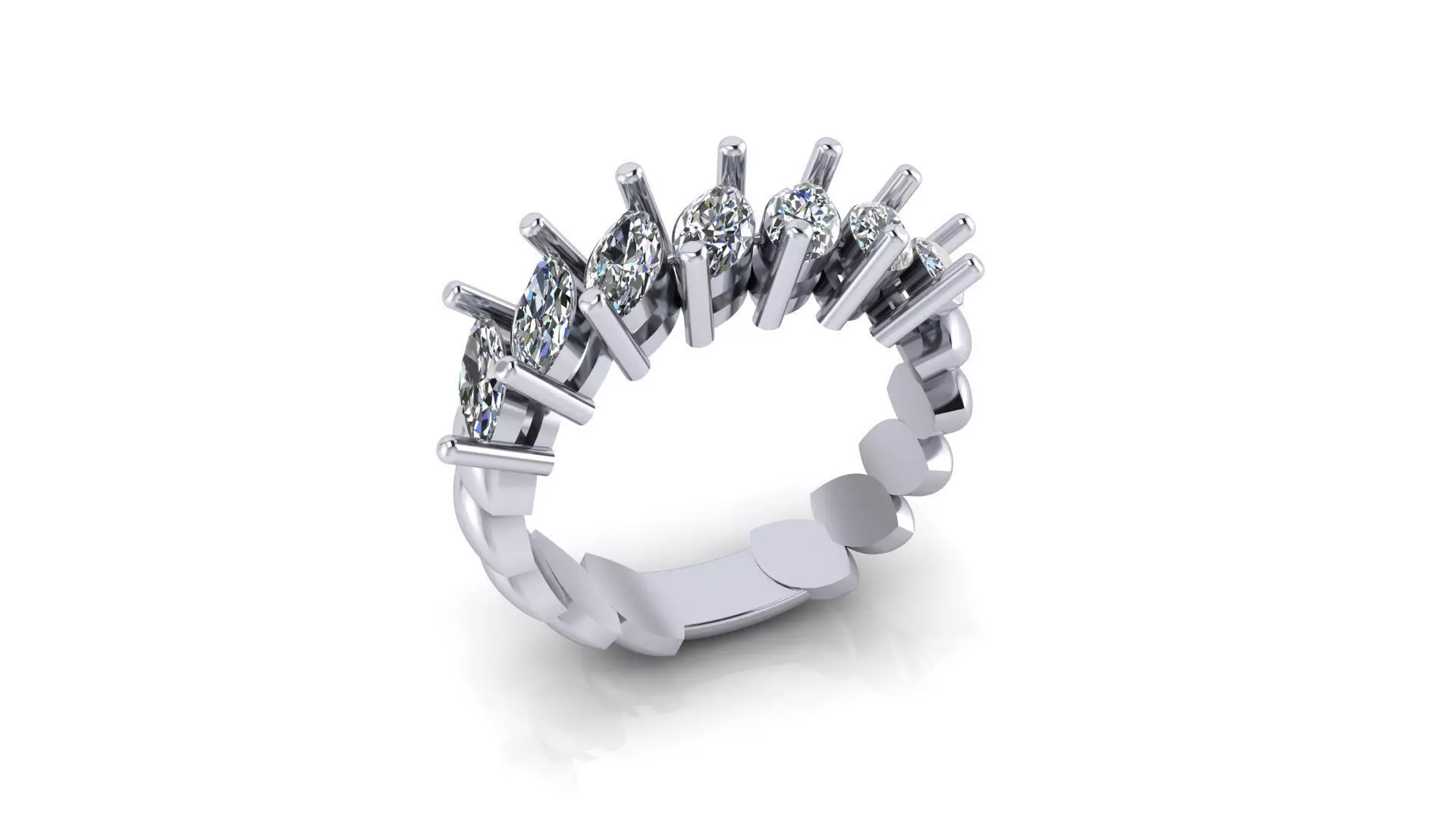 Marquise jewelry ring 3D print model