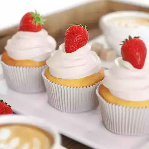 Strawberry Cupcakes and Coffee 3D model