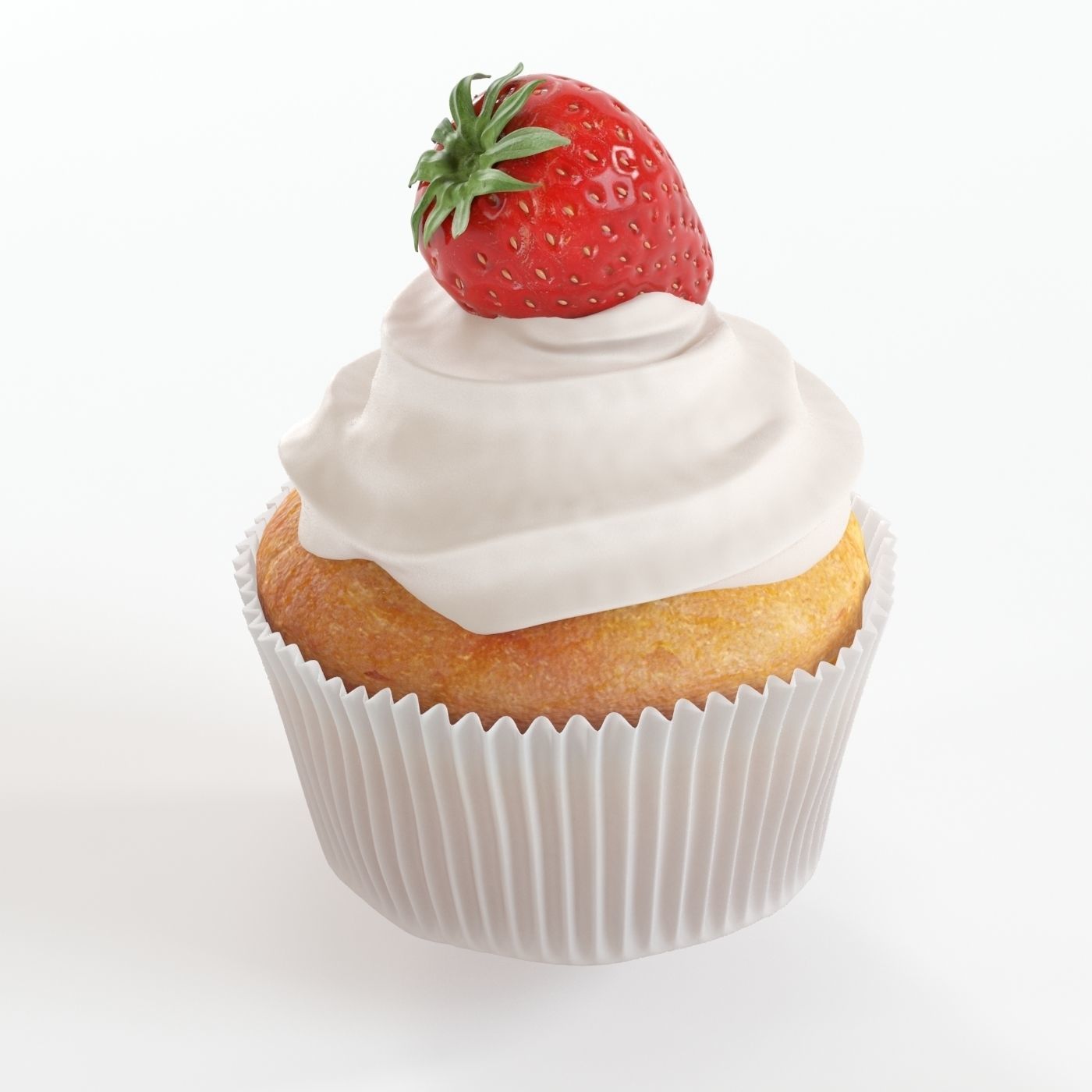 Strawberry Cupcakes and Coffee 3D model_5