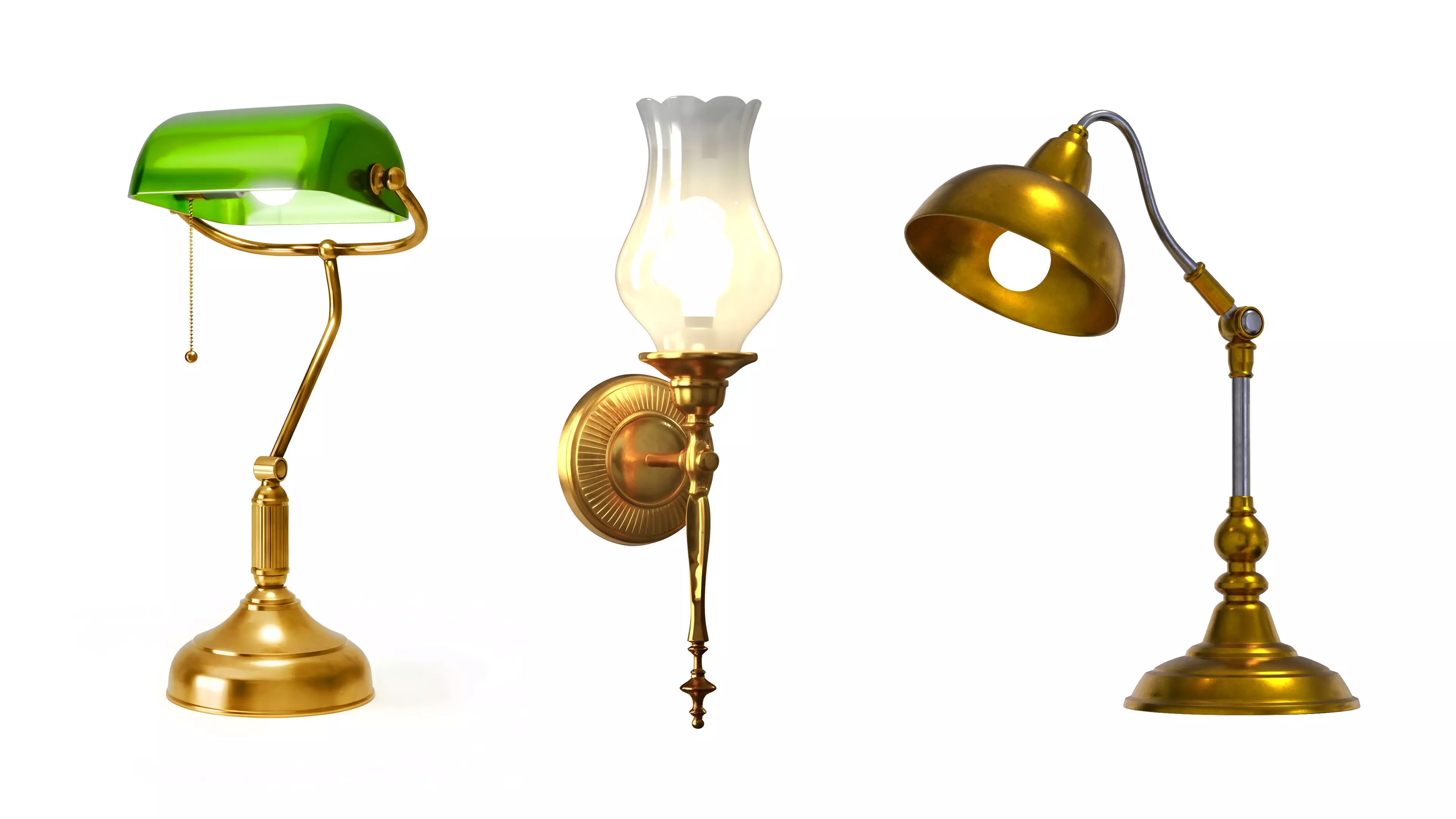 Lamp 3D Model Set Low-poly 3D model