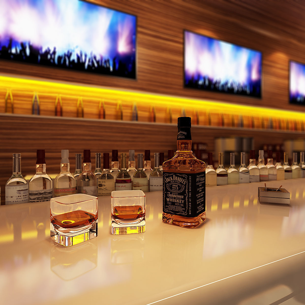 Modern Sports bar Counter 3D model_2