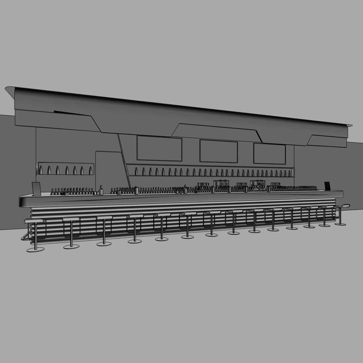 Modern Sports bar Counter 3D model_5