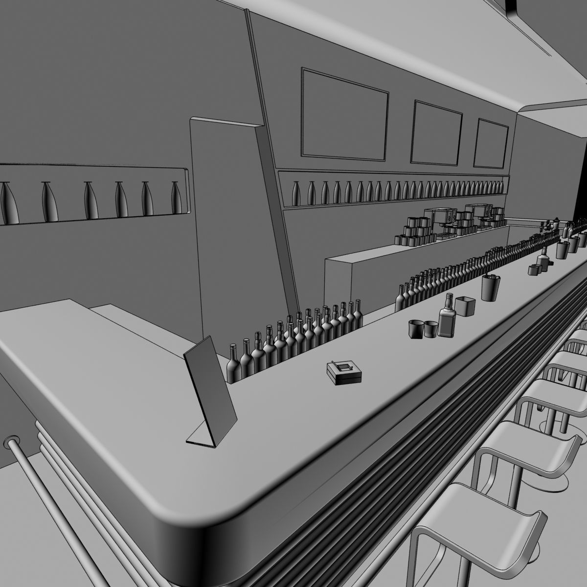 Modern Sports bar Counter 3D model_4