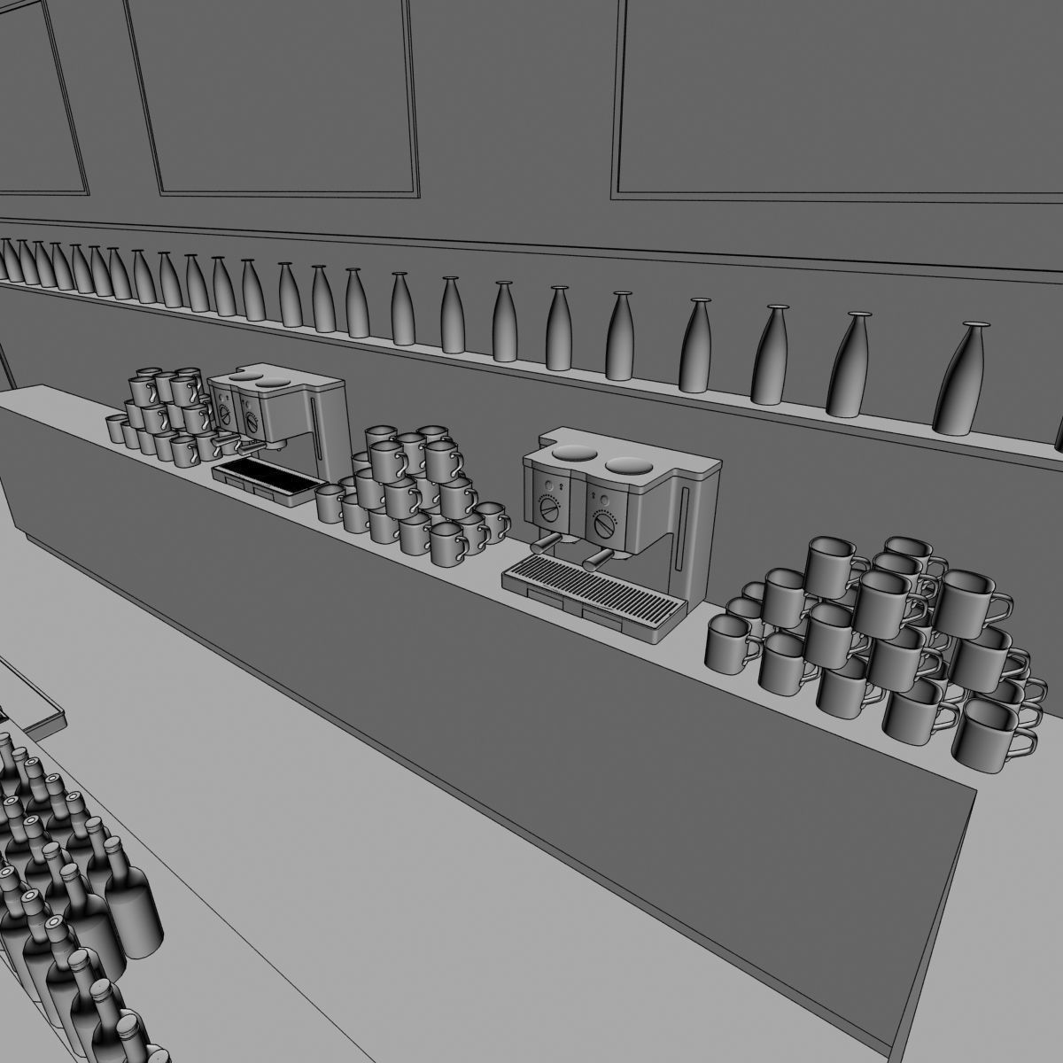 Modern Sports bar Counter 3D model_7