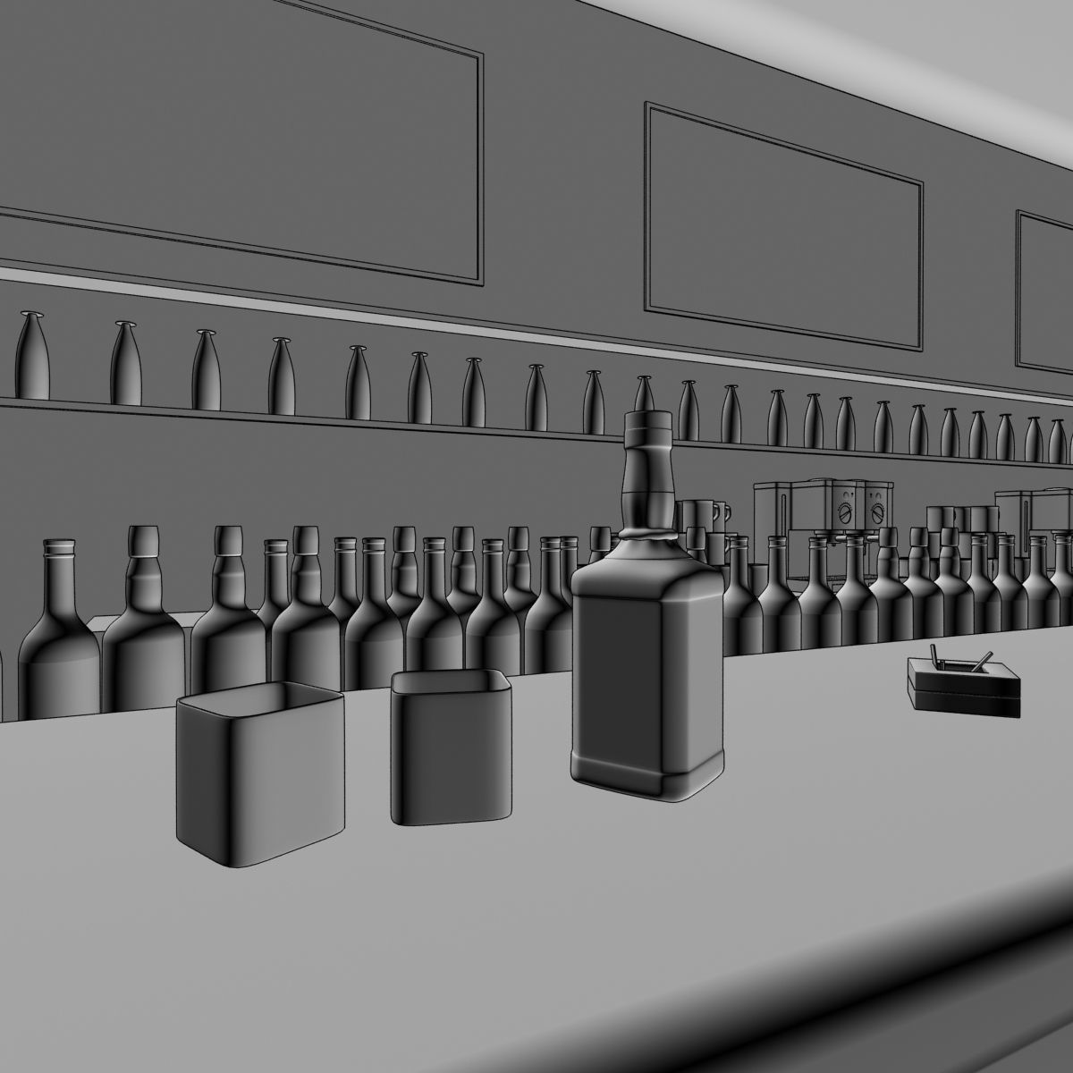 Modern Sports bar Counter 3D model_6