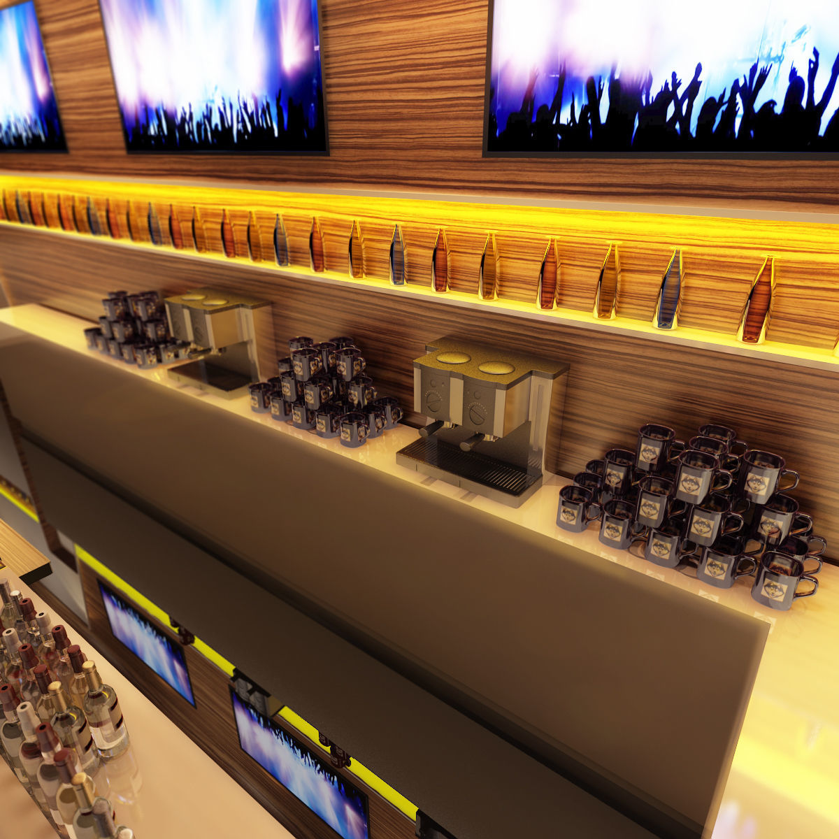 Modern Sports bar Counter 3D model_3