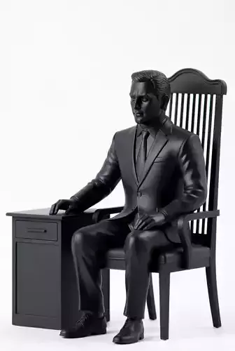 Handsome Man Sitting Office Chair 3D Model