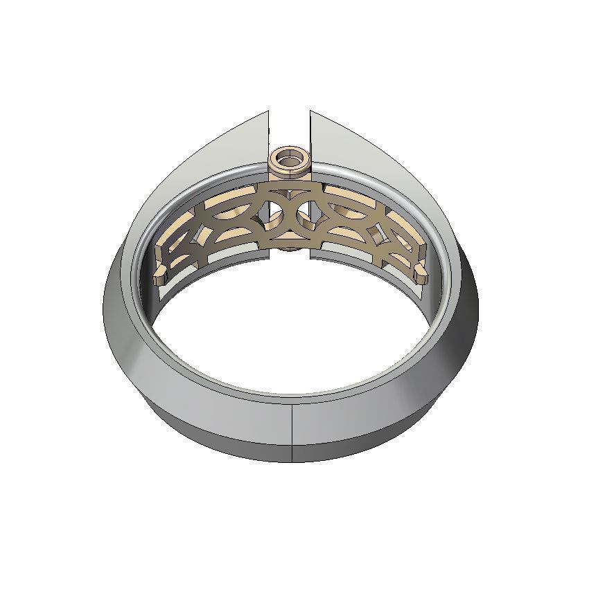 Mens ring with square gemstone 016 3D print model_5