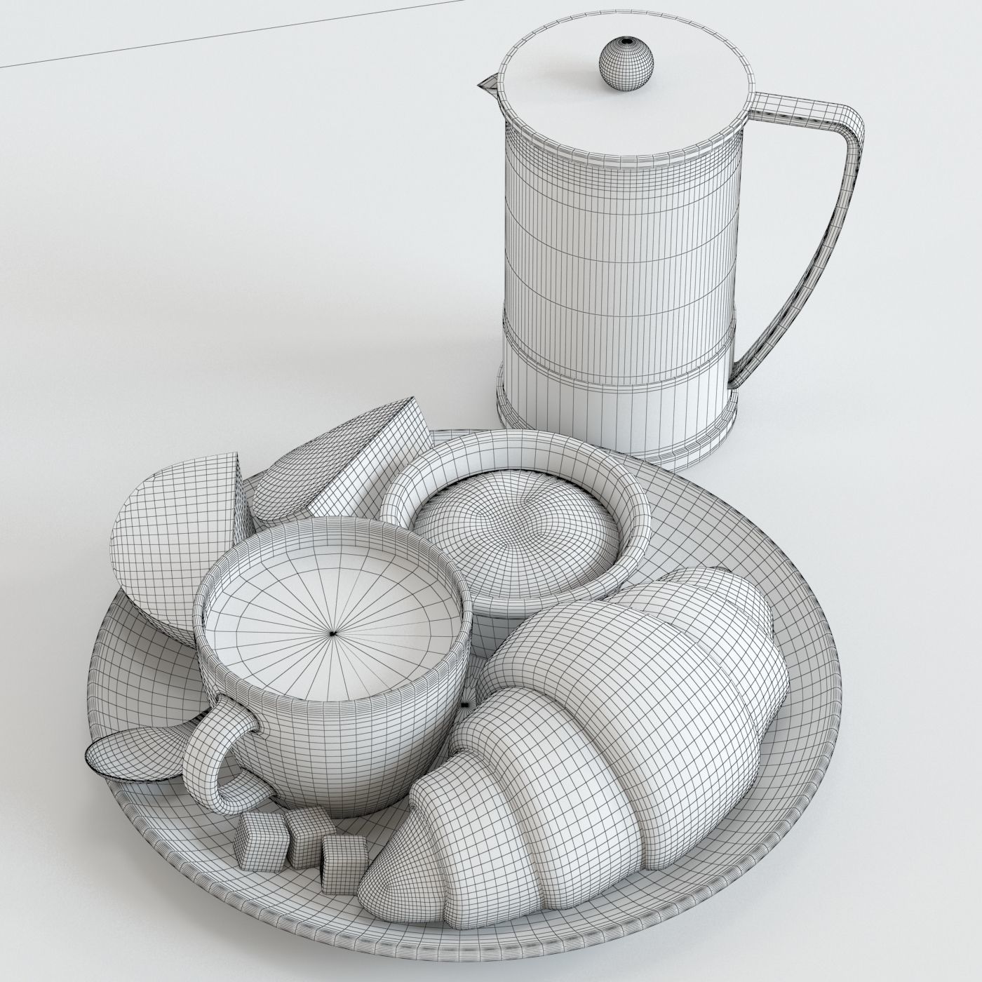 Croissant and Oranges 3D model_4