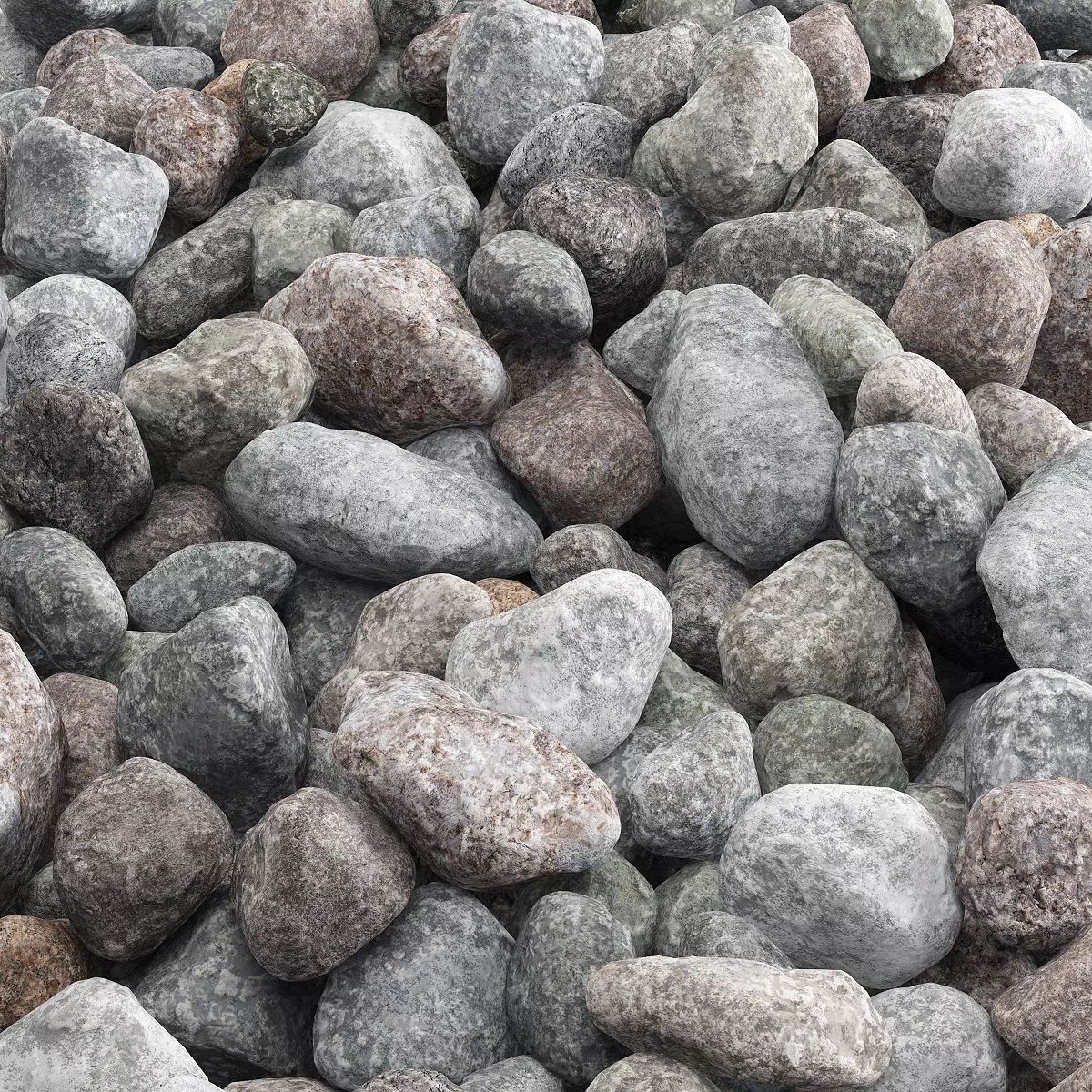 Pebble color collection 3D model_0